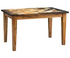 Biscottini Tavolo legno massello 140x90 cm Made in Italy | Tavolo legno grezzo riciclato | Tavolo da pranzo in legno massello | Tavolo sala