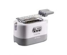Ariete 159 Toastime Tostapane 2 fette con pinze, Cassetto raccogli briciole, Funzione scongelamento e Riscaldamento, 9 Livelli di doratura, Scalda brioche, 700 W, Bianco
