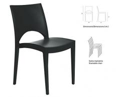 Sedia Grandsoleil on Paris, polipropilene, impilabile verde mela, 51 x 47,5 x 80 cm