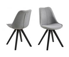 Amazon Brand - Movian Arendsee - Set da 2 sedie sala da pranzo, 55 x 48,5 x 85 cm, grigio