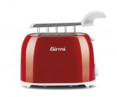 Girmi Tp10 Tostapane, 750 Watts, Plastica, Rosso