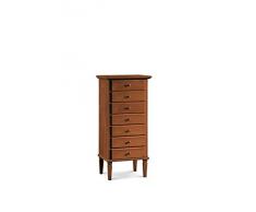 Lo Scrigno Arredamenti, Cassettiera 7 cassetti gambe spillo Arte povera tinta noce W529/N