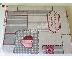 Set 6 strofinacci - canovacci da cucina cm 50x70 - Made in Italy - Bistrot Bordeaux Country chic