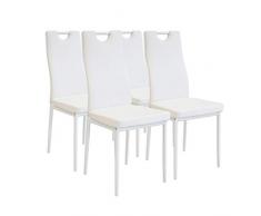 Albatros 2908 Salerno Set di 4 sedie da Pranzo, Bianco