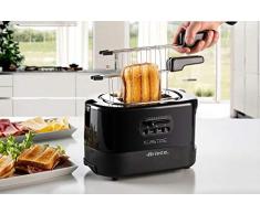 Ariete 159 Toastime Tostapane 2 Fette con Pinze con Funzione Scongelamento E Riscaldamento, 700 W, Nero