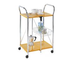 WENKO 900010100 Carrello cucina e portavivande Sunny arancio - pieghevole, Metallo patinato, 56.5 x 90.5 x 44 cm, Arancione
