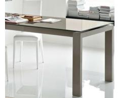 Calligaris Connubia by Tavolo Allungabile Sigma Glass CS/4069-LV 180 - Struttura: Impiallacciato Noce P201 - Piano: Ceramica Nocciola P166