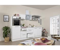 respekta Cucinino Cucina Blocco Cucina Cucina Incasso Lucido 270 cm Bianco - Bianco, 270 cm