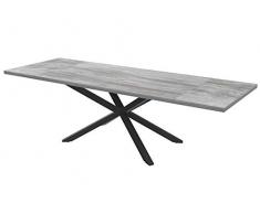 Tavolo allungabile Hawaii in legno 180x100 cm altezza 80 cm - allungabile fino a 280 cm con struttura in acciaio nero opaco, diverse colorazioni, tavolo cucina casa (Pino grigio Jackson)