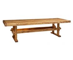 Biscottini Tavolo legno massello 300x100 cm Made in Italy | Tavolo legno grezzo riciclato | Tavolo da pranzo in legno massello | Tavolo sala