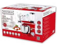 Royaltyline - Robot da cucina tritatutto, 3 in 1 impastatrice, frullatore, 6,5 litri, 1900 W