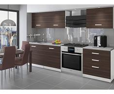 QUINCY | Cucina Componibile Lineare Componibile L 180 cm 6 pz | Piano di lavoro INCLUSO | Set di mobili da cucina moderni