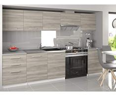 Mobili da Cucina Completa Unica Grigio 240 cm
