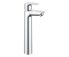 Grohe Start Edge Miscelatore Monocomando per Lavabo a Bacinella Taglia XL, Cromo, Con piletta clic clac, Installazione veloce, 23777001