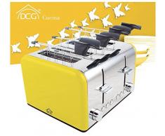 DCG Tostapane 4 Pinze Potenza 1200/1400W Colore Rosso