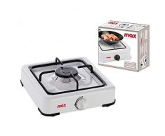 Fornello da Campeggio 1 Fuoco Piastra Bianco Cucina Portatile Cucinino Max Casa
