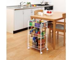IRIS 530867 magazzino mobile con ruote, e supporto pratico scaffale, incastro/psante l'organico/spazi scaffale, nicchie/cucina armadio, scaffale da cucina - 3 Schuben