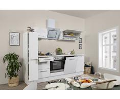 respekta Cucinino Cucina Blocco Cucina Cucina Incasso Lucido 250 cm Bianco - Bianco, 220 cm