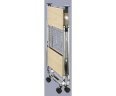 WENKO 713001500 Carrello cucina e portavivande Dinett Acero - pieghevole, MDF (Pannello fibra di legno pressato), 68 x 70 x 40.6 cm, Beige