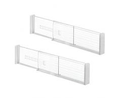 mDesign set da 2 organizer cassetti - organizer per cassetti e armadi - accessori cucina per utensili da cucicna, tessili, ecc. - trasparente