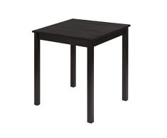 hagge home Tavolo da Pranzo, Tavolo da Cucina, Tavolo Piccolo, Tavolo Soggiorno, Scrivania Computer, Scrivania PC, Scrivania Ufficio, Legno Massiccio, Gambe di Legno, 68 x 68, Altezza 75, Black