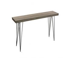 VERSA Dallas Consolle ingresso, Tavolo Consolle, Tavolino Ingresso, Tavolo salotto, Mobile ingresso, Misure (A x L x l) 80 x 25 x 110 cm, Legno e metallo, Colore Marrone