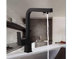 Miscelatore Rubinetto Per Lavello Da Cucina Nero Design A Sette Lettere Rubinetto Per Purificazione Dellacqua Con Rotazione A 360 Gradi Rubinetti A Doppia Maniglia