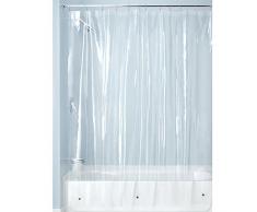 Tenda Doccia Impermeabile 240x200 Cm - Tessuto PVC Antimuffa, Con 16 Ganci, Bianco