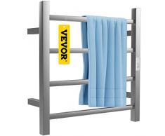 VEVOR Scaldasalviette in Acciaio Inossidabile 50W capacità di Carico da 5 kg Riscaldatore per Portasciugamani Lucidato a Specchio a 4 Barre Utilizzo per Bagno o Altri Campi Domestici e Commerciali