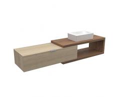 VE.CA-ITALY ARENA 100 - MOBILE COMPLETO ARREDO BAGNO, DESIGN IN DIVERSE FINITURE E COMBINAZIONI DESIGN 100% MADE IN ITALY (Noce - Rovere rock)