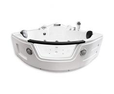 VASCA BAGNO IDROMASSAGGIO ANGOLARE MODELLO TENERIFE 150 x 150 cm MOLTO SPAZIOSA PER 2 PERSONE CROMOTERAPIA SPA