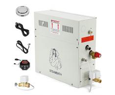 CGOLDENWALL 6KW Kit Sauna Generatore di Vapore 220V per Domestico Turco Doccia/Bagno/SPA, con Sistema Autodrenante, Regolatore Digitale Display per Spazio 6m³- Termostato Automatico 35-55℃