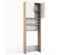 Vicco Mobile lavatrice, Bianco/Sonoma, 64 x 190 cm