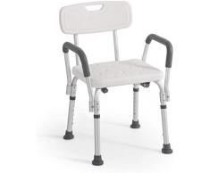 Sedia da Doccia con Schienale e Braccioli Estraibili