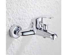 kisimixer Rubinetto per vasca, Miscelatore Rubinetto Doccia a Sistema Staffa a Muro, Miscelatore Monocomando Esterno per Vasca/Doccia (G1/2 Pollici), Cromo/Argento