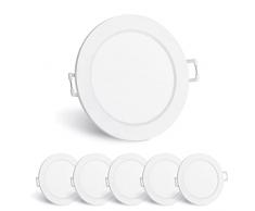 bapro 6 Faretti Led da Incasso per Cartongesso, 6W 450LM Faretti da Incasso, 230V Faretti Ultrasottili, 4000K Bianco Neutro Spot LED, IP44 Luci da Soffitto per Mobili, Bagno, Cucina, Foro Ø75 - Ø85mm
