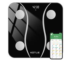 Bilancia Pesapersone Digitale Professionale Bilancia Digitale Pesapersone Intelligente, Bilancia Smart Bluetooth con App Analizza 14 Metrica, BMI, Massa Grassa, Massa Muscolare, Alta Precisione