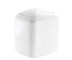 mDesign Pattumiera basculante in plastica - Cestino spazzatura perfetto per differenziare i rifiuti - Cestino gettacarte per studio, cameretta, cucina o bagno - bianco