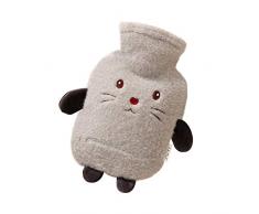 Heiqlay Borsa Acqua Calda A Peluche Soffice Accogliente 1 Pz, 1000 Ml, 26X15 Cm, Grigio