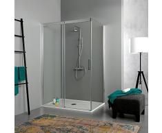 CABINA DOCCIA 130X80 ANGOLARE TRASPARENTE