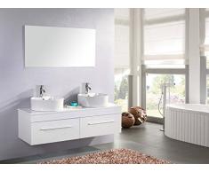 GRAFICA MA.RO SRL MOBILE BAGNO DOPPIO LAVABO ARREDO BAGNO COMPLETO 150 cm RUBINETTI White Cardellino