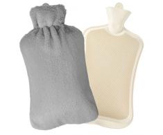 CCILAND Borsa dellacqua calda XL grande,3 litri,con rivestimento in gomma,morbida,inodore,calda a lungo termine,per dolori mestruali,freddo e stomaco,grande regalo per donne(forma lunga da 3 litri)