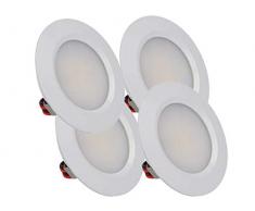 LEDLUX 4 Pezzi Mini Faretto Led Da Incasso Rotondo Slim 3W DC 12V 24V Foro 50mm Per Luci Cucina Bagno Camper (Bianco, 4500K)