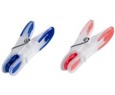 Leifheit 85660 Mollette, con Superficie di Fissaggio Morbida, Blu/Rosso/Bianco