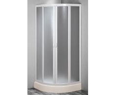 Forte: Box doccia Smart semicircolare in PVC-Acrilico, Anticalcare, Riducibile, Resistente agli urti, Chiusura Magnetica, Kit completo, 80L x 80P x 185H, Bianco
