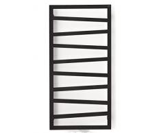 Scaldasalviette elettrico, 600 x 500 mm, con 4 timer, nero opaco con barra riscaldante Smart Termostato Green