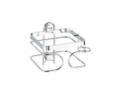 Wenko 20413100 Porta asciugacapelli Premium - fissaggio senza trapano, Acciaio inossidabile, 13.5 x 10 x 10 cm, Lucido