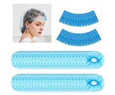Cuffie da doccia, 200 pezzi cuffie da doccia usa e getta adatte per il bagno di famiglia presso lhotel Hot Springs Spa, cuffia da doccia in plastica per uomo e donna (blu)
