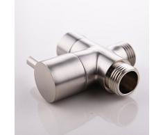 CIENCIA G1/ 2 " Bathroom valvola Angolo Per ottone massiccio a 3 vie braccio doccia deviatore doccetta per i componenti doccetta universali Nichel Spazzolato DSF007NA
