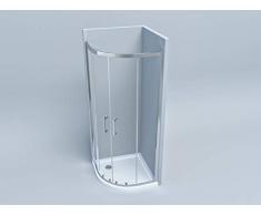 Box doccia cabina angolare tonda semicircolare in cristallo altezza 195 (80x80)